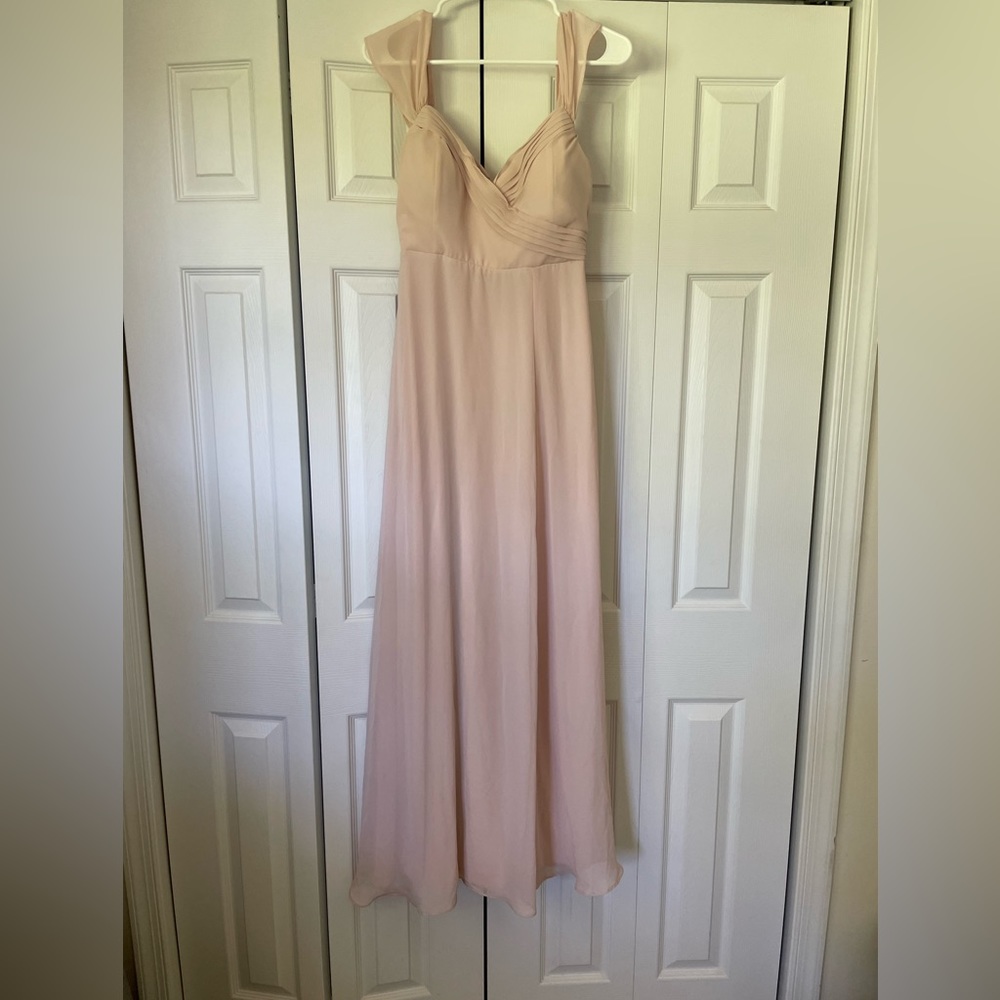 Pale Blush Pink Birdy Grey Bridesmaid Dress